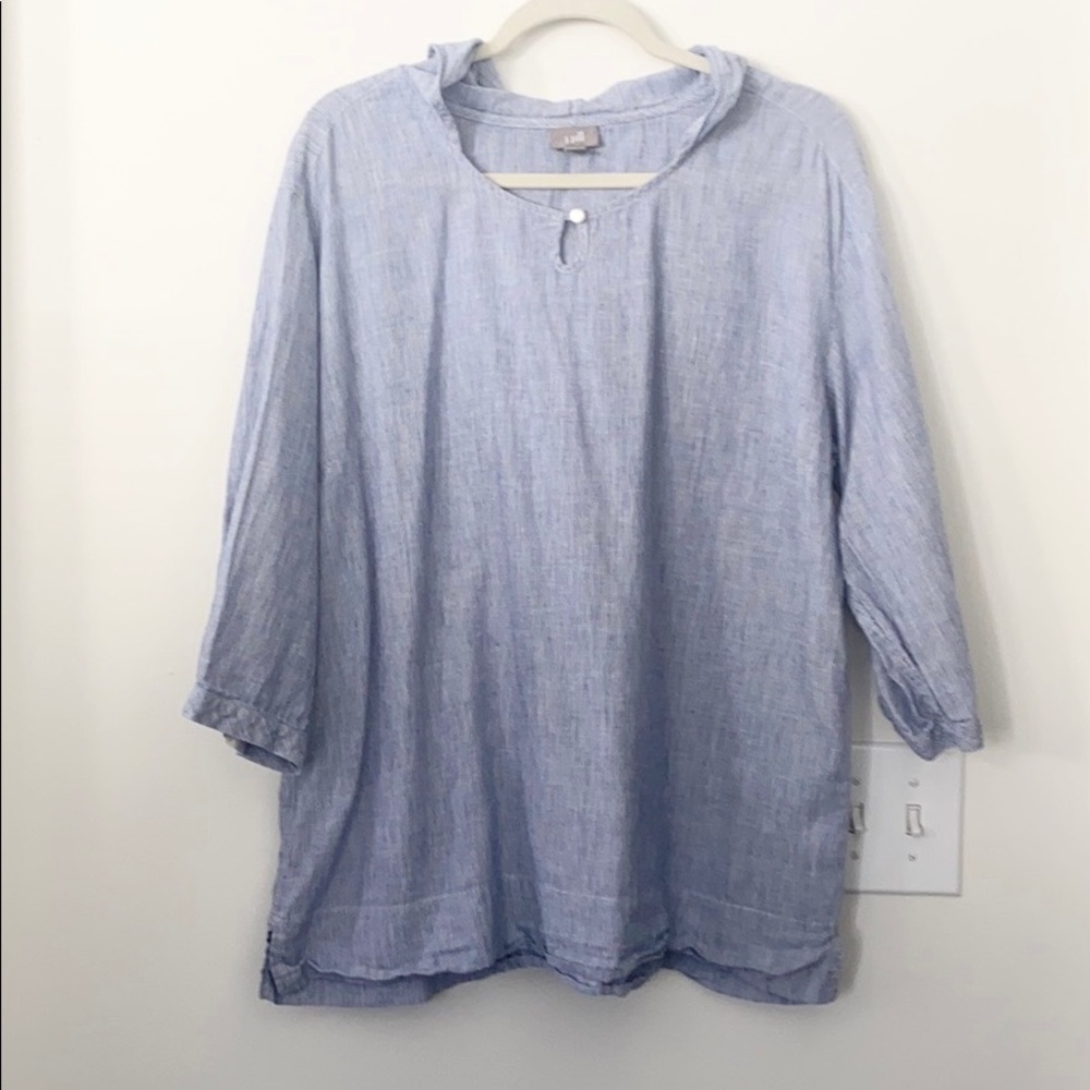 J. Jill Striped Hooded Tunic L
